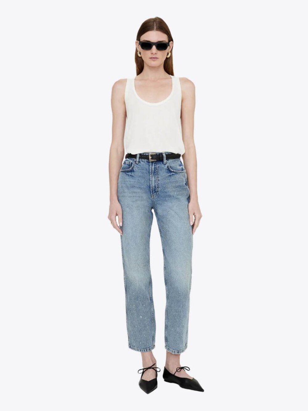 ANINE BING Vin paint-detail cropped jeans